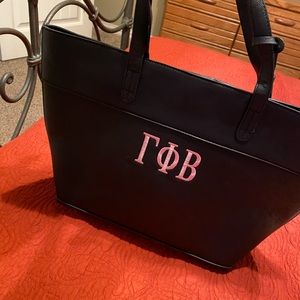 Gamma Phi Beta Faux Leather Tote